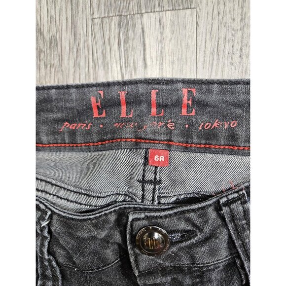 ELLE Jeans Womens 6R Charcoal Gray Skinny Stretch Denim Mid Rise 5-Pocket - Picture 5 of 12